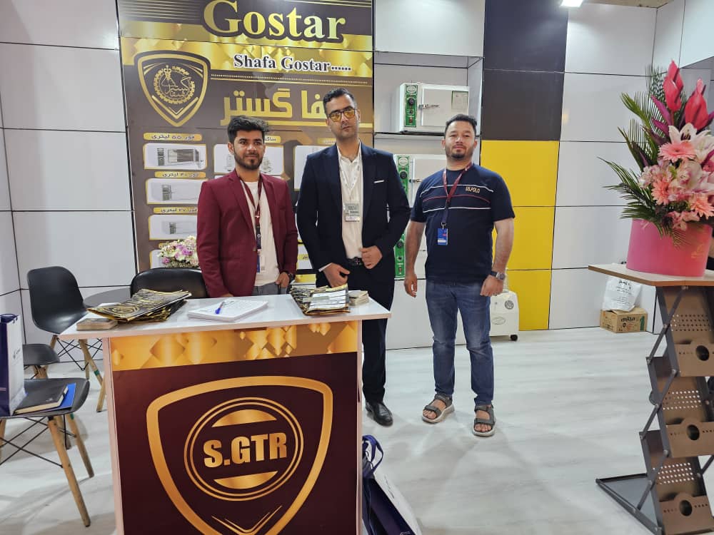 Medical and laboratory equipment exhibition stand during a partner visit.